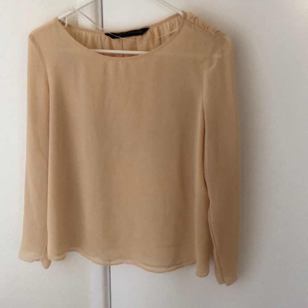 Zara women peach dress up blouse